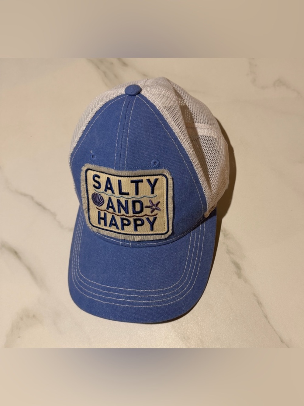 Salty and Happy Blue Trucker Hat